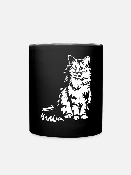 Norwegische Waldkatze "Black Edition" - Tasse einfarbig - Schwarz