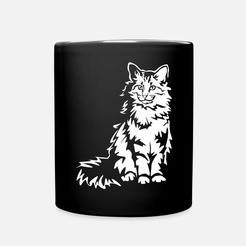 Norwegische Waldkatze "Black Edition" - Tasse einfarbig - Schwarz