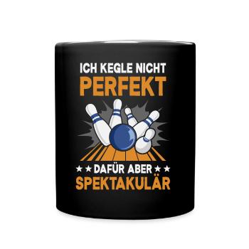 Kegeln Kegler Kegel Kegelclub Kegeltour - Tasse einfarbig - Schwarz - Vorne