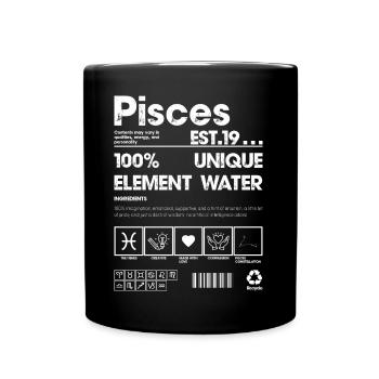 Pisces Water Element Art - Full Colour Mug - black - Front
