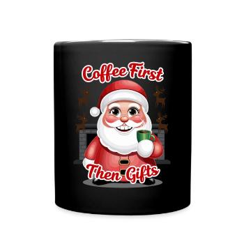Santa Claus with coffee - Full Colour Mug - black - Front