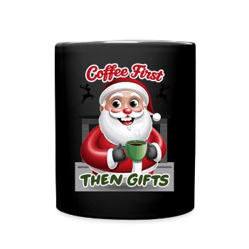 Santa Claus with coffee - Full Colour Mug - black - Front