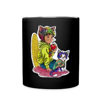 Beste Freunde - Tasse einfarbig - Schwarz - Vorne