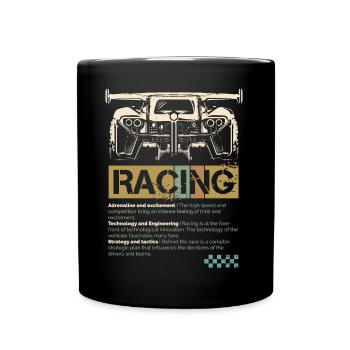 Racing Auto retro Tuning Tuner GT Race Symbol Logo - Tasse einfarbig - Schwarz - Vorne