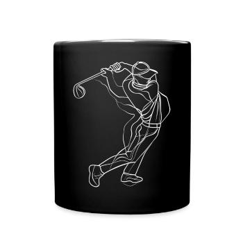 Golfer Skizze - Tasse einfarbig - Schwarz - Vorne