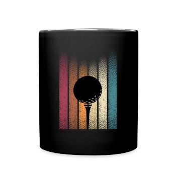 Golfen Retro Golfspieler Golfer - Tasse einfarbig - Schwarz - Vorne