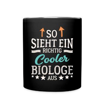 So sieht ein richtig cooler Biologe aus Forscher - Tasse einfarbig - Schwarz - Vorne