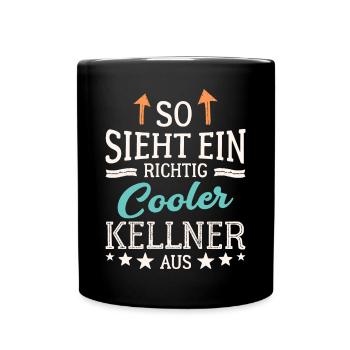 So sieht ein richtig cooler Kellner aus Bedienung - Tasse einfarbig - Schwarz - Vorne
