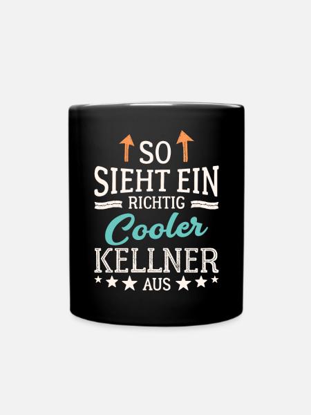 So sieht ein richtig cooler Kellner aus Bedienung - Tasse einfarbig - Schwarz