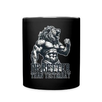 Be Better Than Yesterday Leo Motivation Gift - Full Colour Mug - black - Front