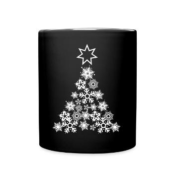 flocons de neige de Noël sapin de Noël - Mug uni - noir - Devant