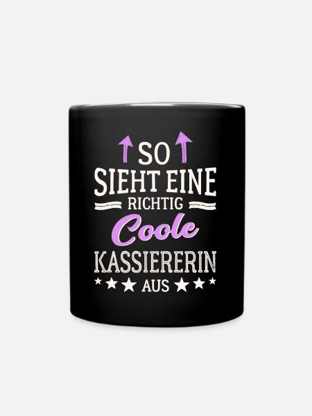 So sieht eine richtig coole Kassiererin aus - Tasse einfarbig - Schwarz