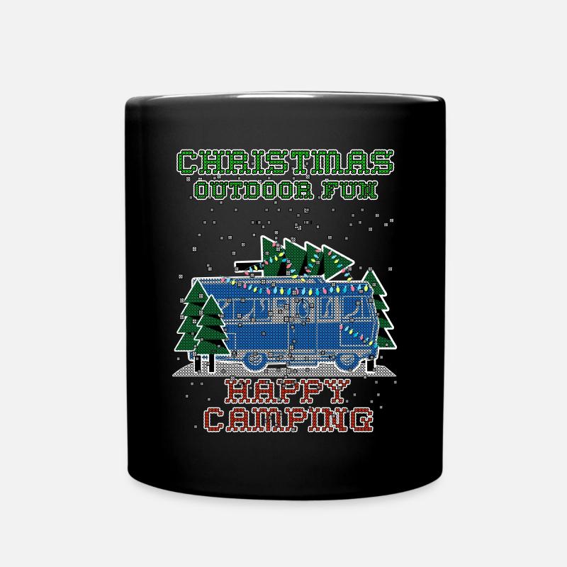 christmas Camping - Tasse einfarbig - Schwarz
