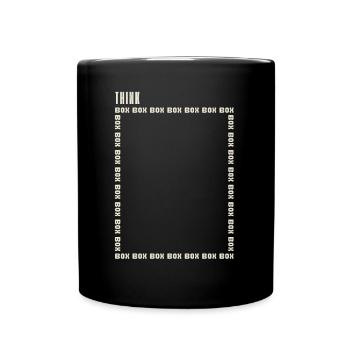 Denken Sie über den Tellerrand hinaus - Tasse einfarbig - Schwarz - Vorne