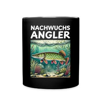 Jeunes pêcheurs - Brochet - Mug uni - noir - Devant
