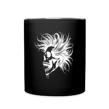 Skull Punk - Tasse einfarbig - Schwarz - Vorne
