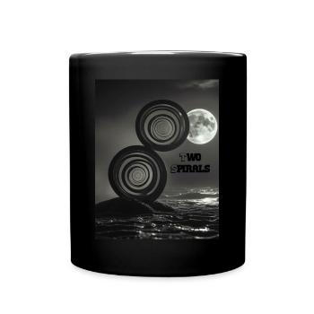 Two Spirals- dark spirals - Full Colour Mug - black - Front