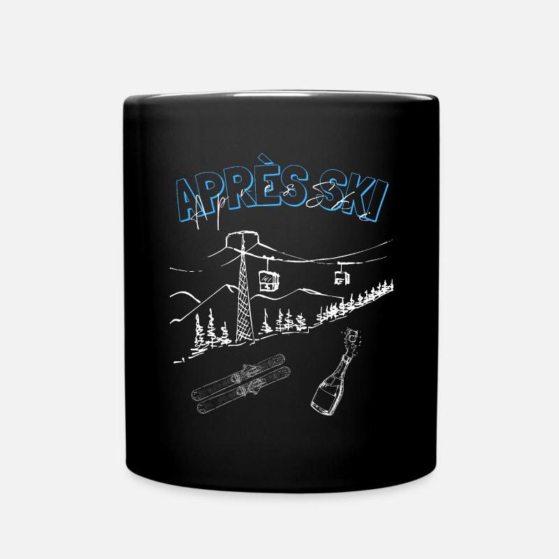Cool Unisex Apres Ski Sweater, Skiing Gift Ideas - Full Colour Mug - black