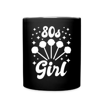 80er Jahre Mädchen - Tasse einfarbig - Schwarz - Vorne