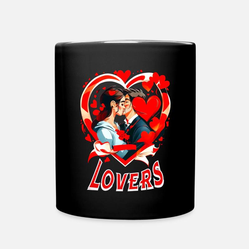 Liebespaar - Tasse einfarbig - Schwarz