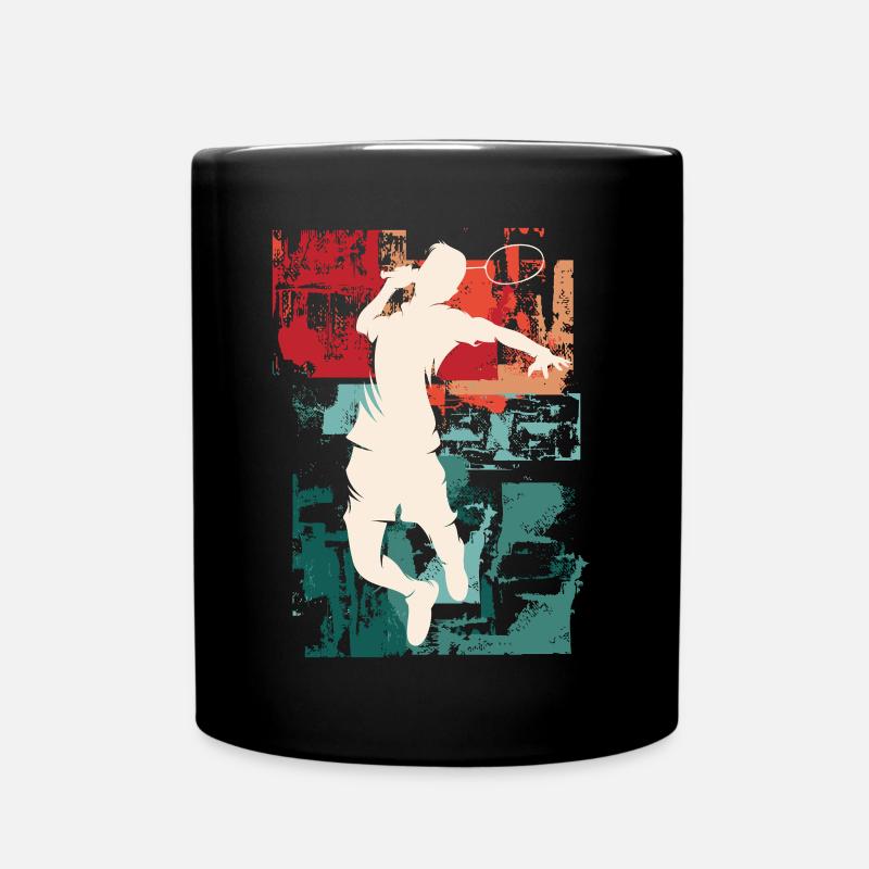 Badminton Badminton Sport Player Vintage Retro - Mug uni - noir
