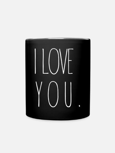 I Love You - Full Colour Mug - black