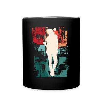 Golf Golfen Golferin Spielerin Sport Hobby Vintage - Tasse einfarbig - Schwarz - Vorne
