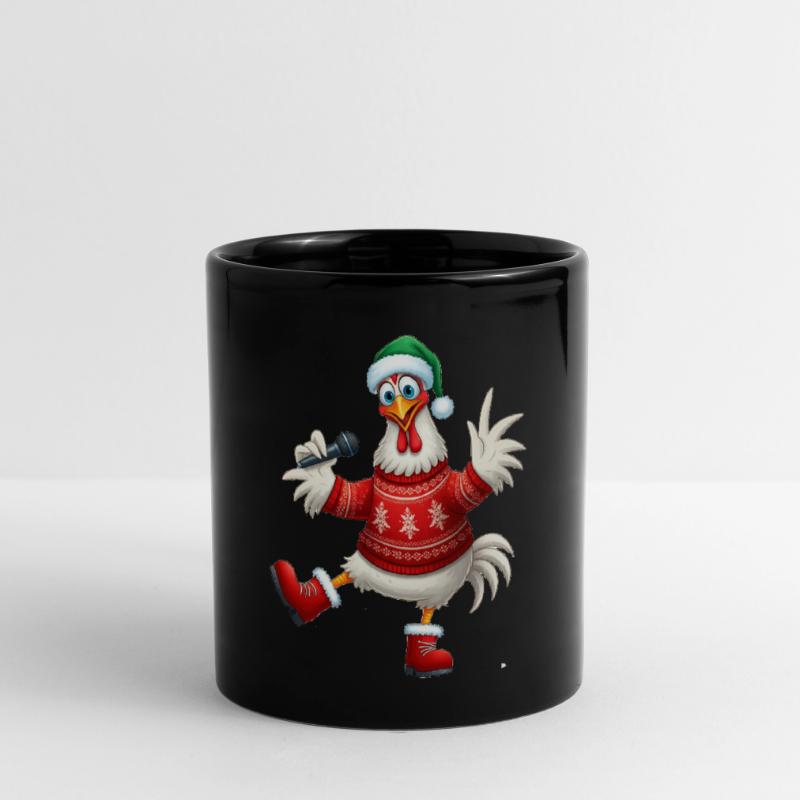 Urlaub Singende Henne Pullover Tasse einfarbig