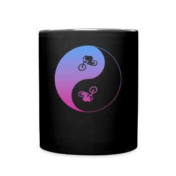 biken fahrrad ebike mtb - Tasse einfarbig - Schwarz - Vorne