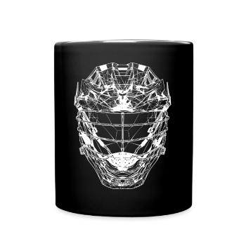 Lacrosse Helm Line Art - Tasse einfarbig - Schwarz - Vorne