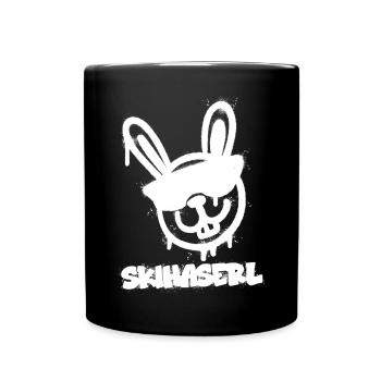 Après Ski Haserl - Skifahrerin Apres Ski Party - Tasse einfarbig - Schwarz - Vorne