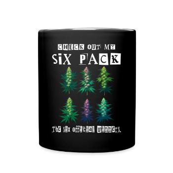 Cannabis Six Pack - Tasse einfarbig - Schwarz - Vorne