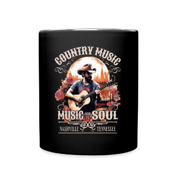 Musique country Guitare Guitariste Chanteur Vintage - Mug uni - noir - Devant
