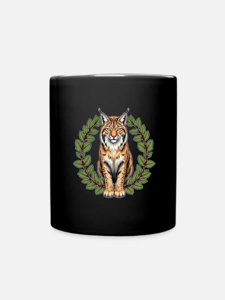 The power of nature: lynx and freedom - Full Colour Mug - black