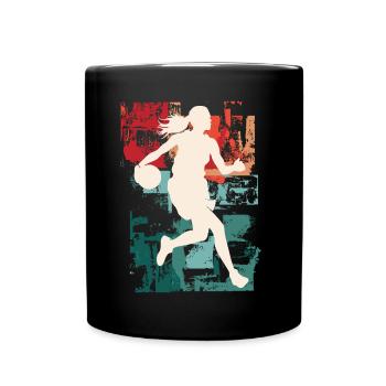 basket-ball femme basketteur joueur de basket-ball - Mug uni - noir - Devant