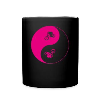 biken - yin yang - Tasse einfarbig - Schwarz - Vorne
