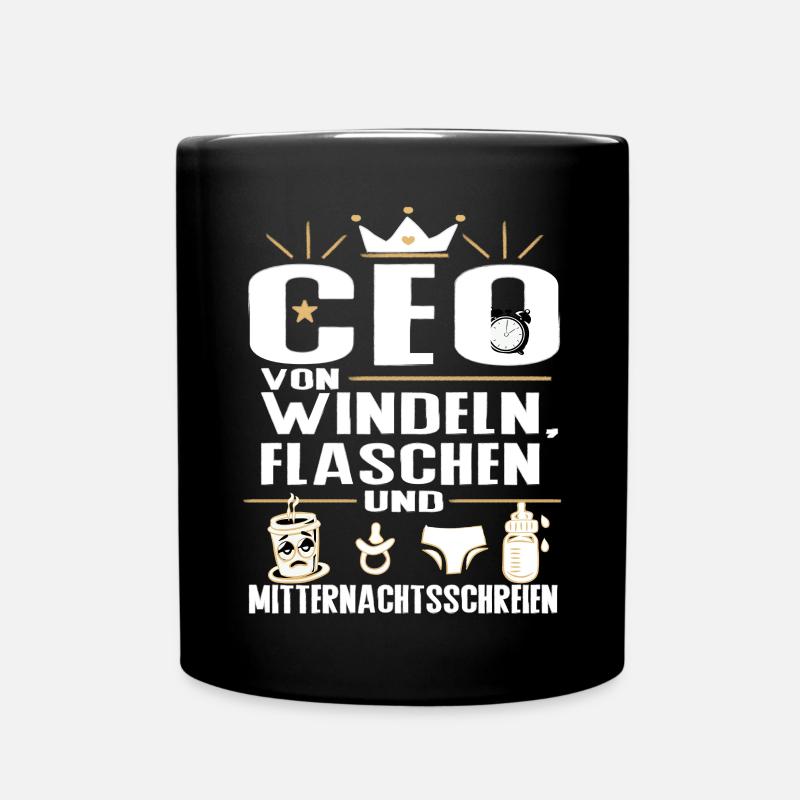 CEO von Windeln Flaschen Eltern Humor Design - Tasse einfarbig - Schwarz