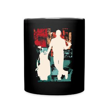 Golf Golfen Golfspieler Sport Hobby Club Vintage - Tasse einfarbig - Schwarz - Vorne