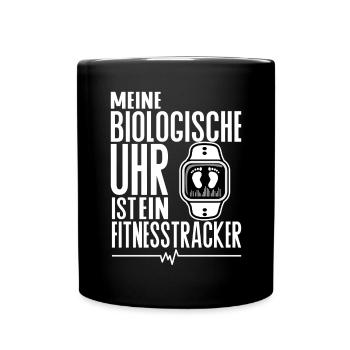 Meine biologische Uhr ist ein Fitnesstracker - Tasse einfarbig - Schwarz - Vorne
