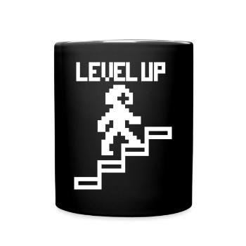 Passez au niveau supérieur - pixels de jeu amusants - Mug uni - noir - Devant
