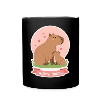 mother kapibara - Full Colour Mug - black - Front