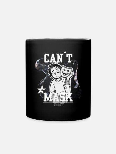 Can't Mask Today – Social Energy Not Found - Full Colour Mug - black