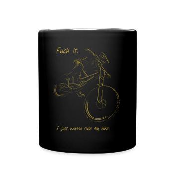 I just wanna Ride my Downhill Bike - Tasse einfarbig - Schwarz - Vorne