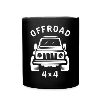 offroad 4x4 Geländewagen - Auto und Wildnis - Tasse einfarbig - Schwarz - Vorne