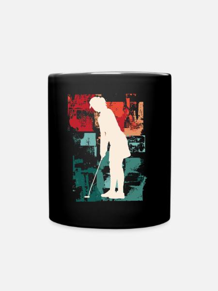Golf Golfeur Joueur Sports Hobby Vintage - Mug uni - noir