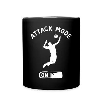 attack mode Volleyball - Beachvolleyball Spieler - Tasse einfarbig - Schwarz - Vorne