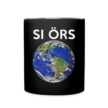SI ÖRS Earth Globe English TH-Laut tee-aitch - Full Colour Mug - black - Front