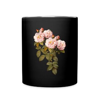 Blush Rose Vintage Botanical - Full Colour Mug - black - Front