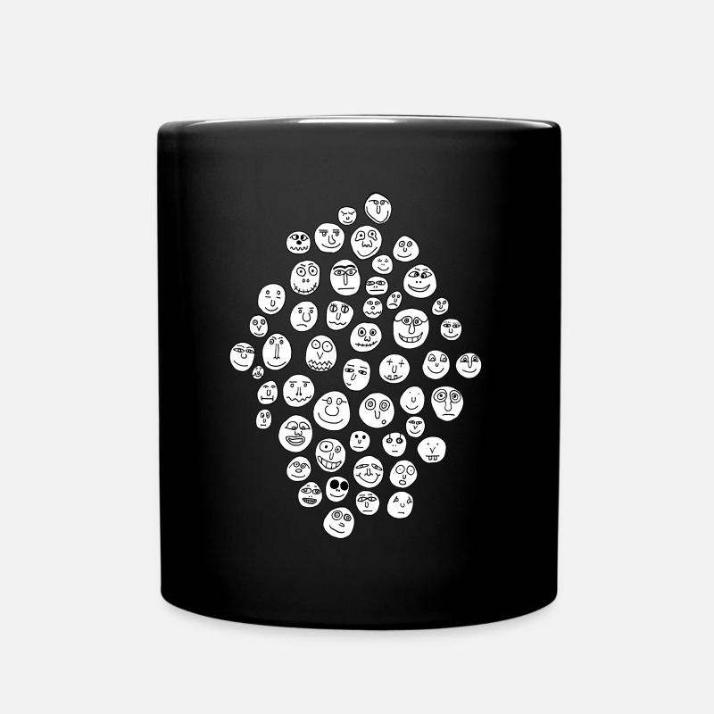 50 Faces - Full Colour Mug - black