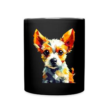 Polygon Dog Chihuahua Color Explosion - Full Colour Mug - black - Front